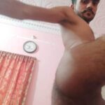 Horny sexy boy shows off his sexy hairy nude ass in pics