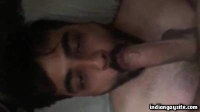 Indian gay whore boy sucking a big uncut cock