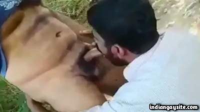 Public gay oral between two horny strangers